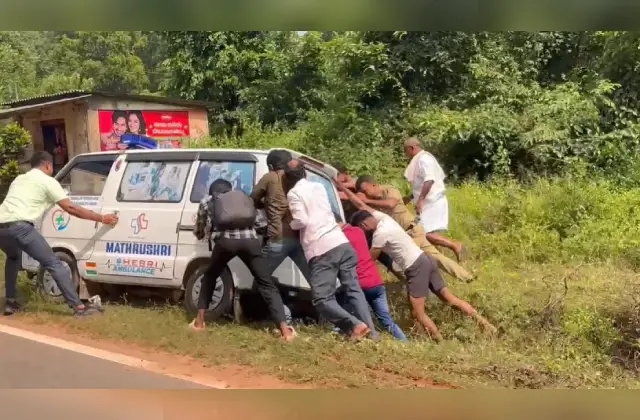 ಹೆಬ್ರಿ: ತೋಡಿಗೆ ಬಿದ್ದ ವಿಕ್ರಂ ಗೌಡ ಮೃತದೇಹ ಸಾಗಿಸುತ್ತಿದ್ದ ಆಂಬ್ಯುಲೆನ್ಸ್ - News Karnataka