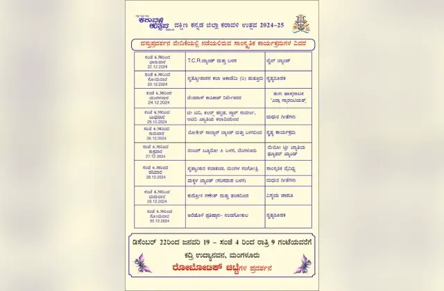 ಮಂಗಳೂರು: ದಕ್ಷಿಣ ಕನ್ನಡ ಜಿಲ್ಲಾ ಕರಾವಳಿ ಉತ್ಸವ 2024-25 - News Karnataka