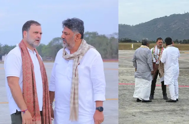 ಮೈಸೂರಿನಲ್ಲಿ ರಾಹುಲ್, ಸಿದ್ದರಾಮಯ್ಯ, ಡಿಕೆ.ಶಿವಕುಮಾರ್ ಮಾತುಕತೆ! - News Karnataka