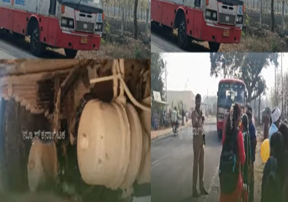 ಚಲಿಸುತ್ತಿದ್ದ ಸಾರಿಗೆ ಬಸ್ನ ಆಕ್ಸೆಲ್ ಕಟ್, ತಪ್ಪಿದ ಭಾರೀ ಅನಾಹುತ! - News Karnataka