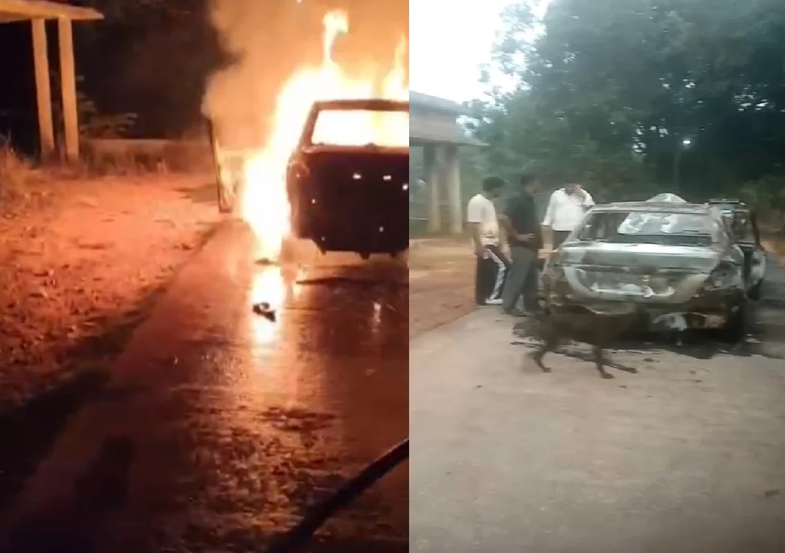 ಶಿರ್ವ ಸಮೀಪ ಚಲಿಸುತ್ತಿದ್ದ ಕಾರಿಗೆ ಆಕಸ್ಮಿಕ ಬೆಂಕಿ: ಚಾಲಕನ ಸಮಯಪ್ರಜ್ಞೆಯಿಂದ ಐವರ ಪ್ರಾಣ ರಕ್ಷಣೆ - News Karnataka