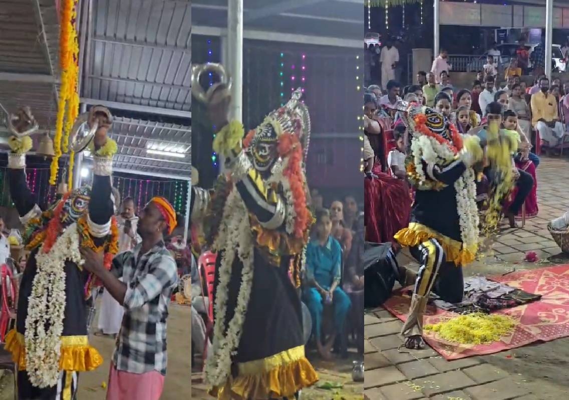 ಕಾರ್ಕಳ: ಗುಡ್ಡೆಗುಳಿಗ ದೈವಸ್ಥಾನದಲ್ಲಿ ಪೊಲೀಸ್ ಠಾಣೆಯ ವತಿಯಿಂದ ಕೋಲದ ಸೇವೆ - News Karnataka