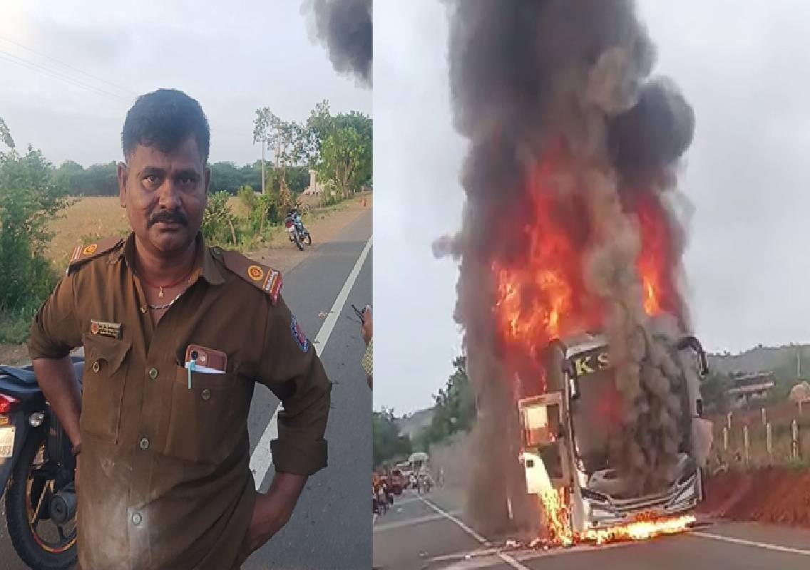 ಗದಗಕ್ಕೆ ಹೋಗುತ್ತಿದ್ದ ಪಲ್ಲಕ್ಕಿ ಬಸ್ಗೆ ಬೆಂಕಿ – ಚಾಲಕನ ಸಮಯಪ್ರಜ್ಞೆ 17 ಪ್ರಯಾಣಿಕರು ಪಾರು - News Karnataka