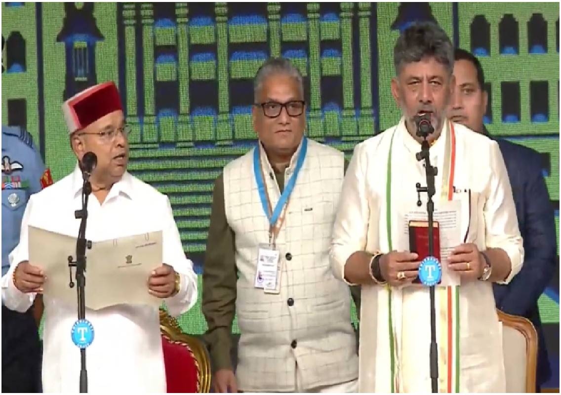 ಮುಖ್ಯಮಂತ್ರಿಯಾಗಿ ಪ್ರಮಾಣವಚನ ಸ್ವೀಕರಿಸಿದ ಡಿ.ಕೆ ಶಿವಕುಮಾರ್ - News Karnataka