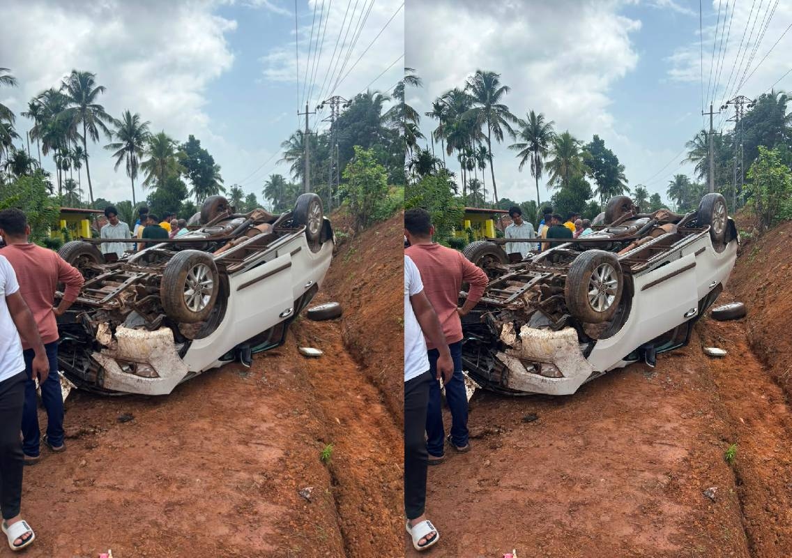 ಮಂಗಳೂರು: ಎಸ್ಐಟಿ ಎಸ್ಪಿ ಪ್ರಯಾಣಿಸುತ್ತಿದ್ದ ಇನೋವಾ ಕಾರು ನಿಯಂತ್ರಣ ತಪ್ಪಿ ಪಲ್ಟಿ - News Karnataka