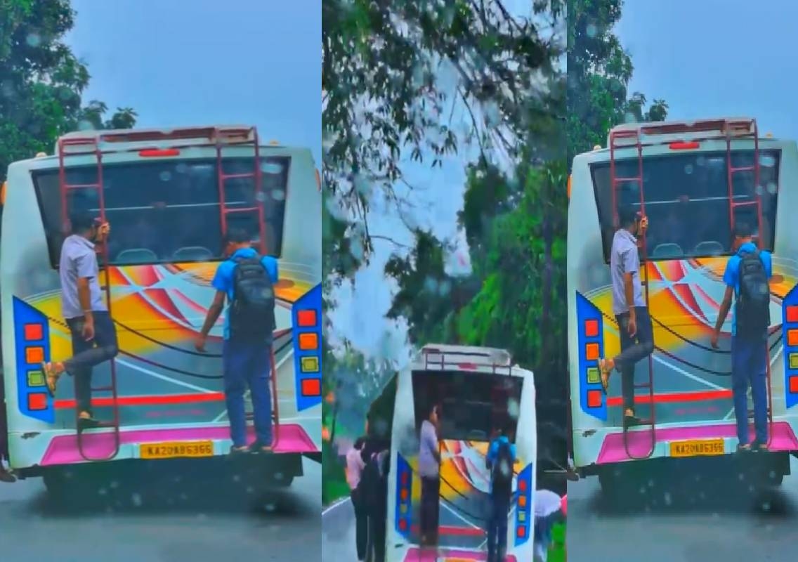 ಉಡುಪಿ: ಬಸ್ ಏಣಿಯಲ್ಲಿ ನೇತಾಡಿದ ವಿದ್ಯಾರ್ಥಿಗಳು; ವಿಡಿಯೋ ವೈರಲ್ - News Karnataka