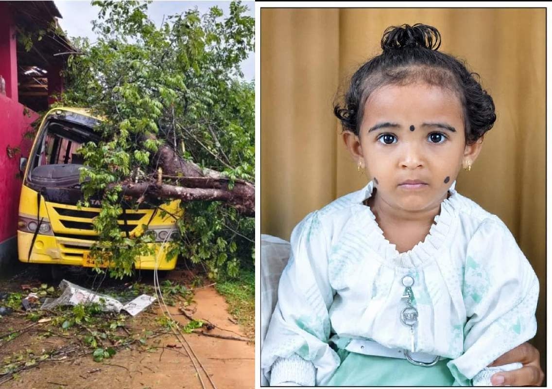 ಬಂಟ್ವಾಳ: ಶಾಲಾ ಬಸ್ ಮೇಲೆ ಬಿದ್ದ ಬೃಹತ್ ಮರ- 5 ವರ್ಷದ ಯುಕೆಜಿ ವಿದ್ಯಾರ್ಥಿ ಮೃತ್ಯು! - News Karnataka