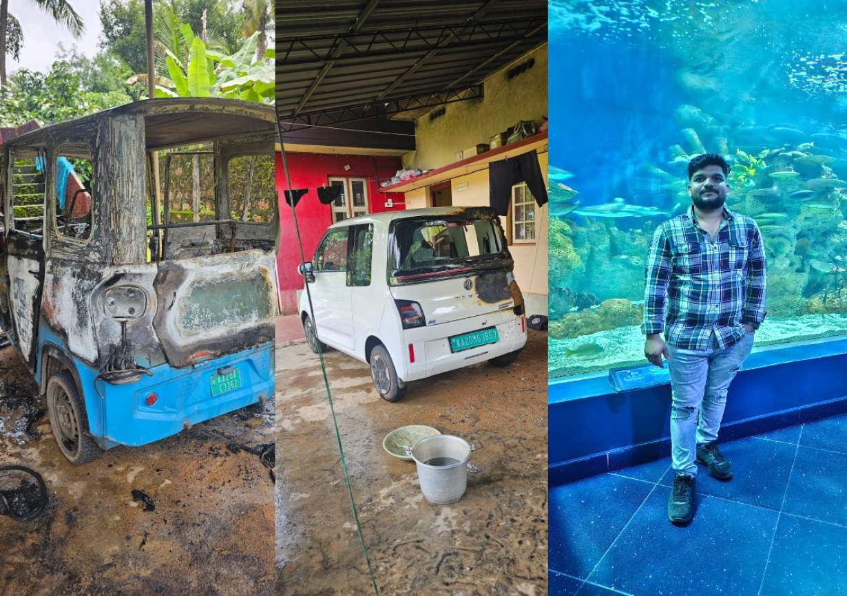 ಮನೆಯ ಶೆಡ್ನಲ್ಲಿ ನಿಲ್ಲಿಸಿದ್ದ ಎಲೆಕ್ಟ್ರಿಕ್ ರಿಕ್ಷಾಕ್ಕೆ ಬೆಂಕಿ- ಪಕ್ಕದಲ್ಲಿದ್ದ ಕಾರು, ಸ್ಕೂಟರ್ಗೂ ತಗುಲಿದ ಬೆಂಕಿ - News Karnataka