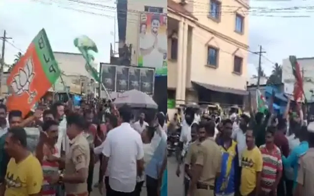 ಶ್ರೇಯಸ್ ಗೆಲುವಿನ ಆಚರಣೆಯಲ್ಲಿ ಜೆಡಿಎಸ್ ಬಾವುಟ : ಇಬ್ಬರು ಪೊಲೀಸ್ ವಶಕ್ಕೆ - News Karnataka