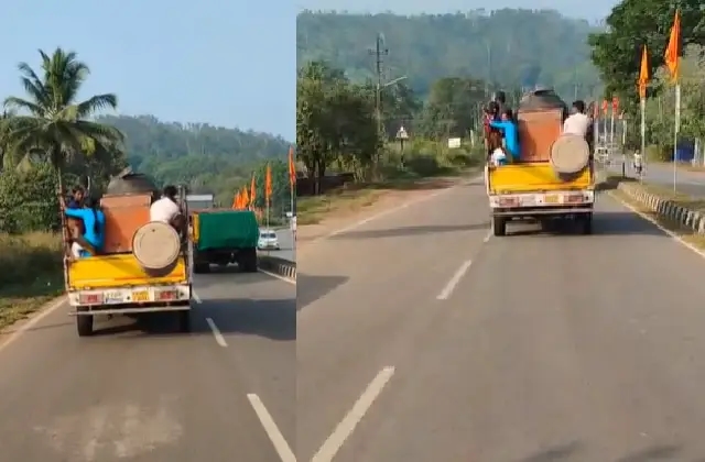 ಗೂಡ್ಸ್ ವಾಹನದಲ್ಲಿ ಕಾರ್ಮಿಕರ ಸಾಗಾಟ: 10 ಸಾವಿರ ದಂಡ - News Karnataka