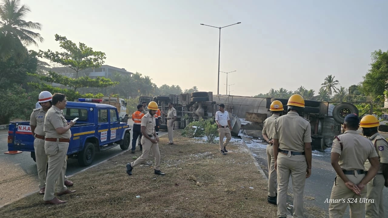 ಉಡುಪಿ: ಗ್ಯಾಸ್ ಟ್ಯಾಂಕರ್ ಪಲ್ಟಿ: ಅದೃಷ್ಟವಶಾತ್ ತಪ್ಪಿದ ಭಾರೀ ಅನಾಹುತ - News Karnataka