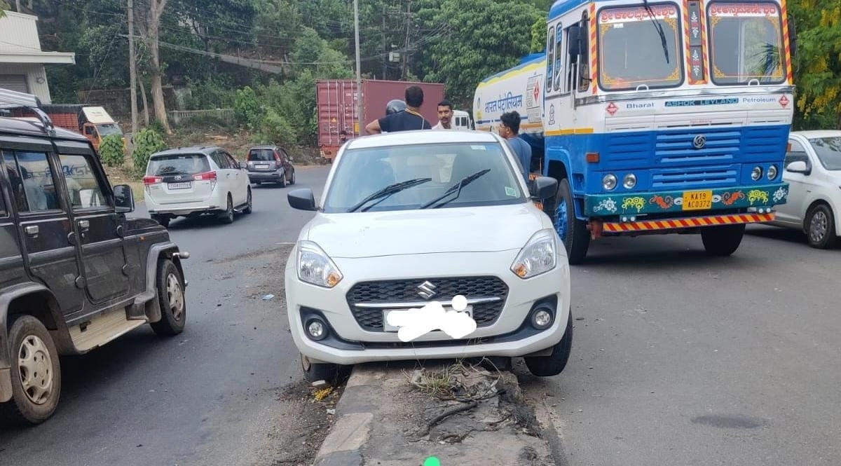 ಮಂಗಳೂರು : ಚಾಲಕನ ನಿಯಂತ್ರಣ ತಪ್ಪಿ ಡಿವೈಡರ್ ಏರಿದ ಕಾರು! - News Karnataka
