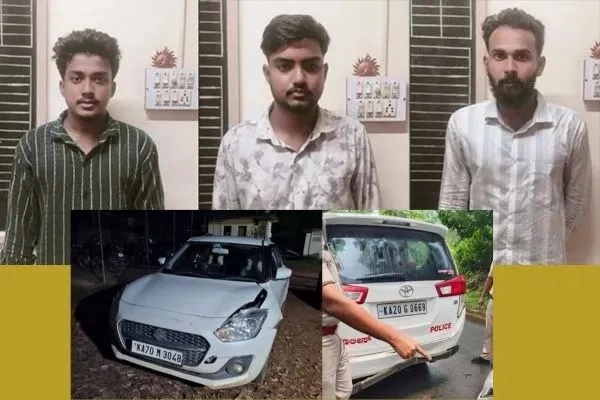 ಮಹೇಶ್ ಶೆಟ್ಟಿ ತಿಮರೋಡಿ ವಶಕ್ಕೆ ಪಡೆಯುವ ವೇಳೆ ಪೊಲೀಸ್ ಕಾರಿಗೆ ಗುದ್ದಿದ ಮೂವರು ಅರೆಸ್ಟ್ - News Karnataka