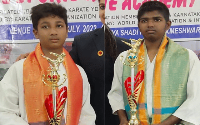 Students of Prakriti National School win gold in national level open karate competition