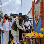 MLA Harish Poonja offered prayers at the Centenary Memorial on the occasion of Independence AmritMahotsava.