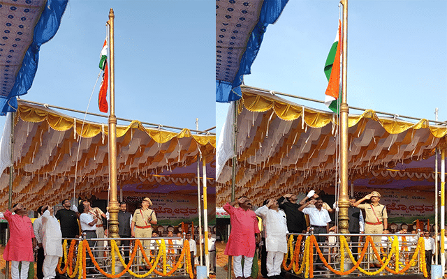 Udupi: Minister-in-charge S. Flag hoisting by Angara