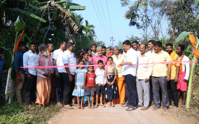 Uzhi Grama Panchayath Rajesh Naik lays foundation stone for various works in the area