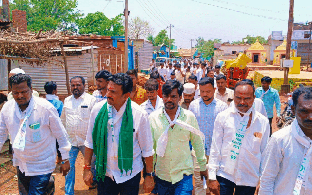 Chandra Singh campaigns in Bidar South assembly constituency