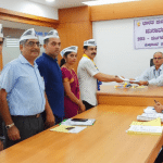 Aam Aadmi Party candidate K. Santosh Kamath files nomination