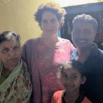 Priyanka Gandhi vadra visits middle class woman's house