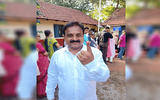 Moodbidri: BJP's Dakshina Kannada district president Sudarshan M. Voting