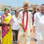 Bidar: Groom arrives at polling booth in wedding attire