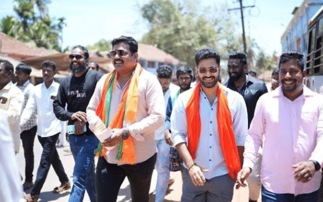 Star campaign in Gangolli for BJP candidate Gururaj Gantihole