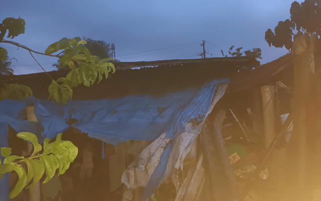 Heavy rain accompanied by thunderstorms, electricity pole damaged