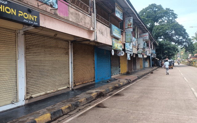 Shops in Karwar shut down, protest against hike in electricity bill rates