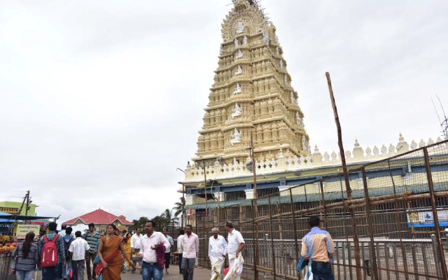 Cleanliness drive at Chamundi Hill for Ashadha month
