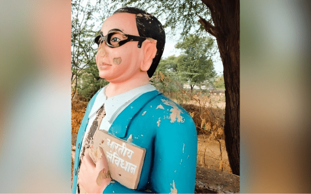 Protests erupt over the vandalisation of Br Ambedkar's statue