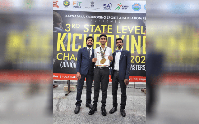 Students of Shakti PU College win gold medal in kickboxing championship