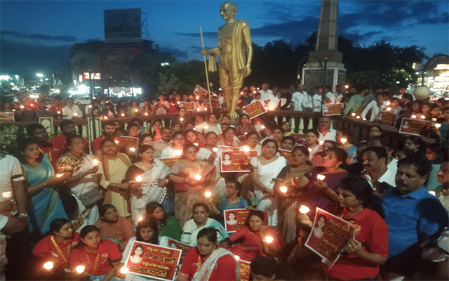 Mysuru: Protest against re-investigation of Soujanya case