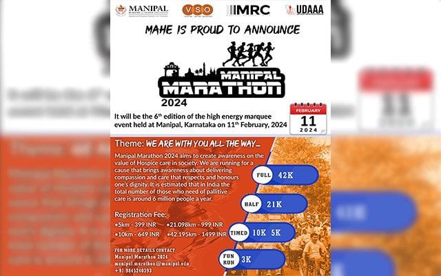 Manipal Marathon to be held on February 11, 2024